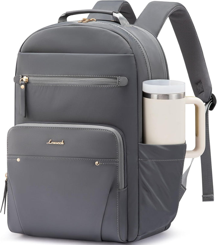 LOVEVOOK Mochila para laptop para mujer con ribete de cuero y bolsi...