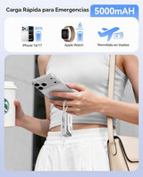 ORICO Cargador portátil de 5000 mAh con cable USB-C incorporado | M...
