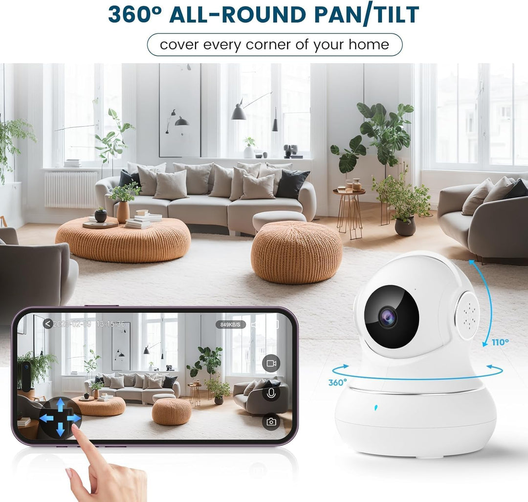 litokam 360 - Cámaras de seguridad para el hogar 2K, paquete de 2 c...