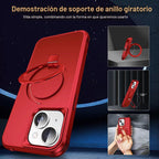SKYLMW Funda compatible con iPhone 15 con soporte magnético O-Ring invisible de grado militar para iPhone 15 de 6.1 pulgadas [compatible con Mag-Safe] [Gran sensación de agarre], color rojo