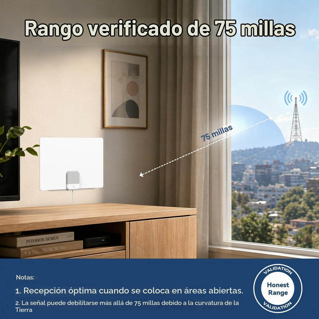 Antena de TV interior para Smart TV - Canales locales gratuitos, sin