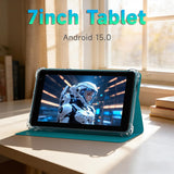 NOVOJOY Tablet de 7 pulgadas con funda, Android 15 Tablet PC, 32 GB...