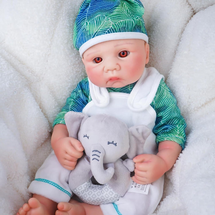 Niño de 15 pulgadas, muñeca de bebé de silicona completa, muñecas d...
