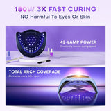 Gugusure Lámpara de uñas LED UV, secador de uñas mejorado de 180 W...