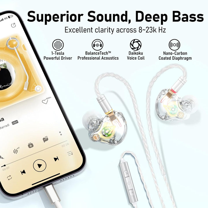 Vibes - Auriculares con cable de 6.8 fl oz, auriculares de alta fid...