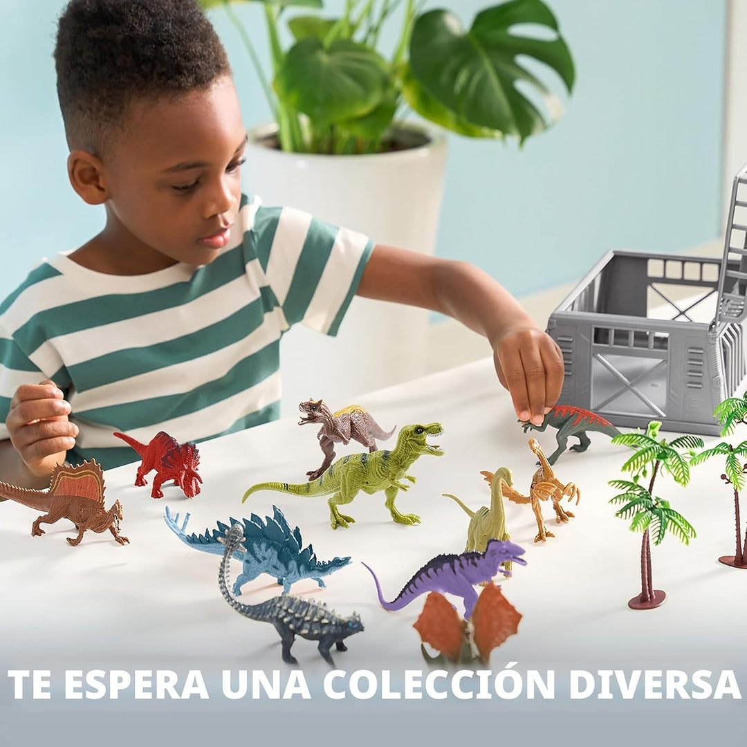 JOYIN Juguetes de dinosaurio con tapete de juego de actividades y j...
