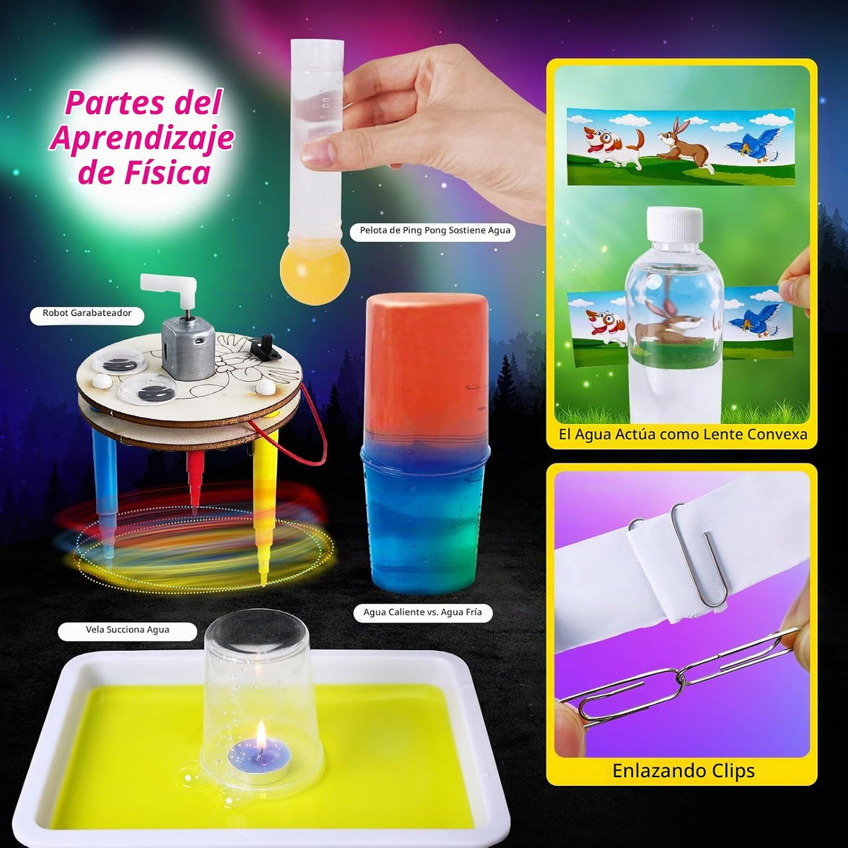Kit de ciencia UNGLINGA para niños con 212 experimentos fáciles