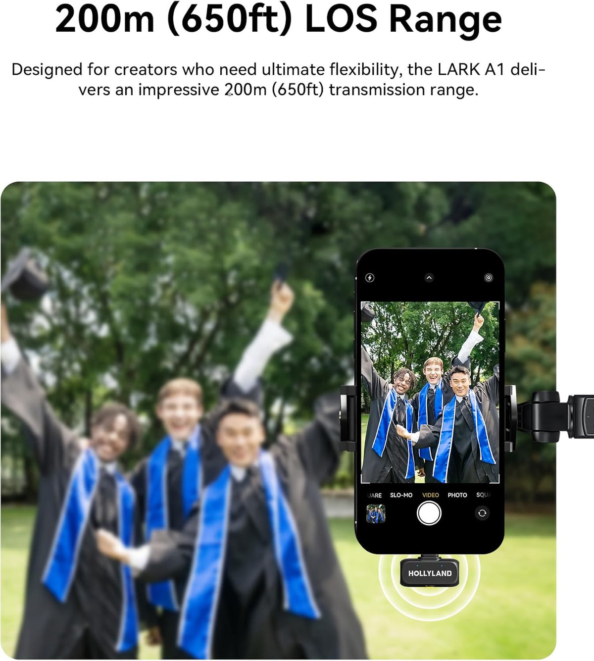 Micrófono inalámbrico Hollyland Lark A1 Mini para iPhone y Android,...