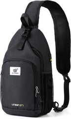SKYSPER - Mochila cruzada con bloqueo RFID, mochila de bandolera, mochila de hombro, mochila de viaje y senderismo, para mujeres y hombres, Negro, Casual