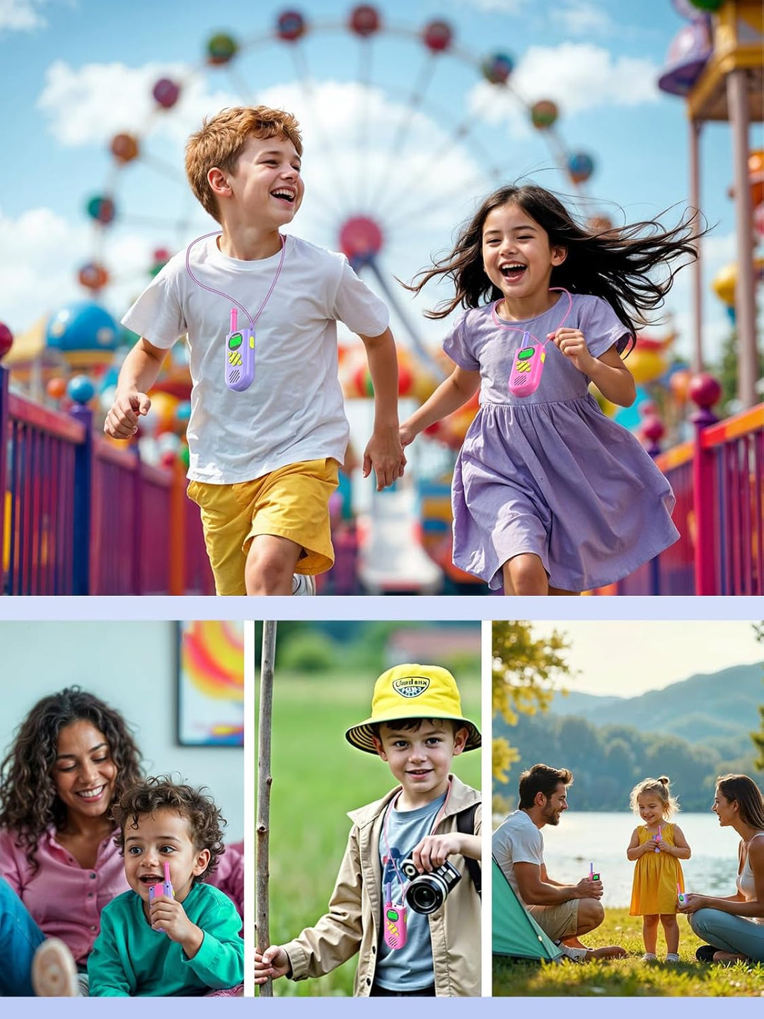Inspireyes Walkie Talkies para niños recargables, rellenos de cesta...