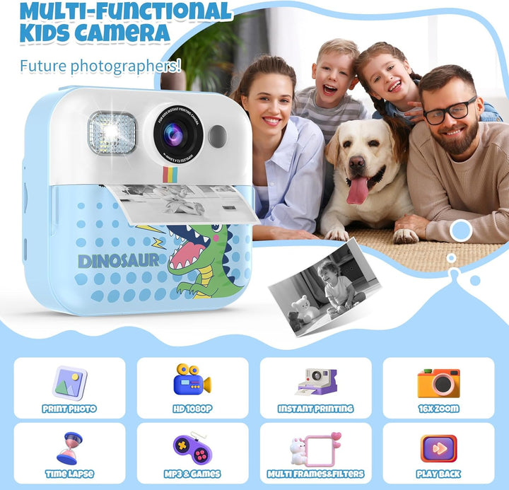 Cámara de impresión instantánea para niños, juguetes para niños peq...