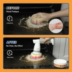 LANMU Varita de esponja eléctrica compatible con esponjas Scrub Daddy/Mommy Sponges, cepillo giratorio inalámbrico con mango cómodo, 5 cabezales reemplazables para limpiar horno, estufa, fregadero