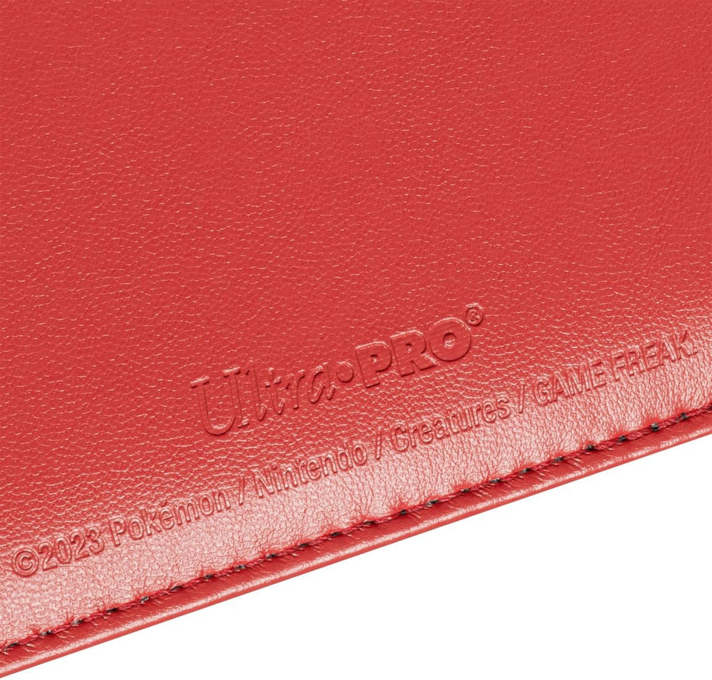 Ultra Pro Carpeta de Pokémon de 4 bolsillos de alta calidad, carpeta de tarjetas de Pokémon con 20 páginas de carga lateral y capacidad para hasta 160 tarjetas, sin ácidos y sin PVC, cierre a presión, parte trasera negra y cubierta acolchada de piel