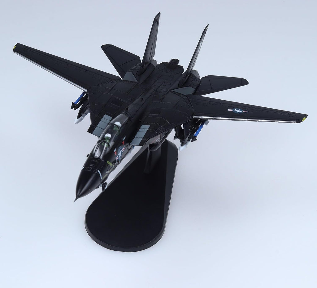 Grumman F-14 Tomcat VX-4 Modelo fundido a presión – 1/100 US Navy Fighter Jet, modelo de exhibición de metal preconstruido con soporte, regalo coleccionable para fanáticos de la aviación militar