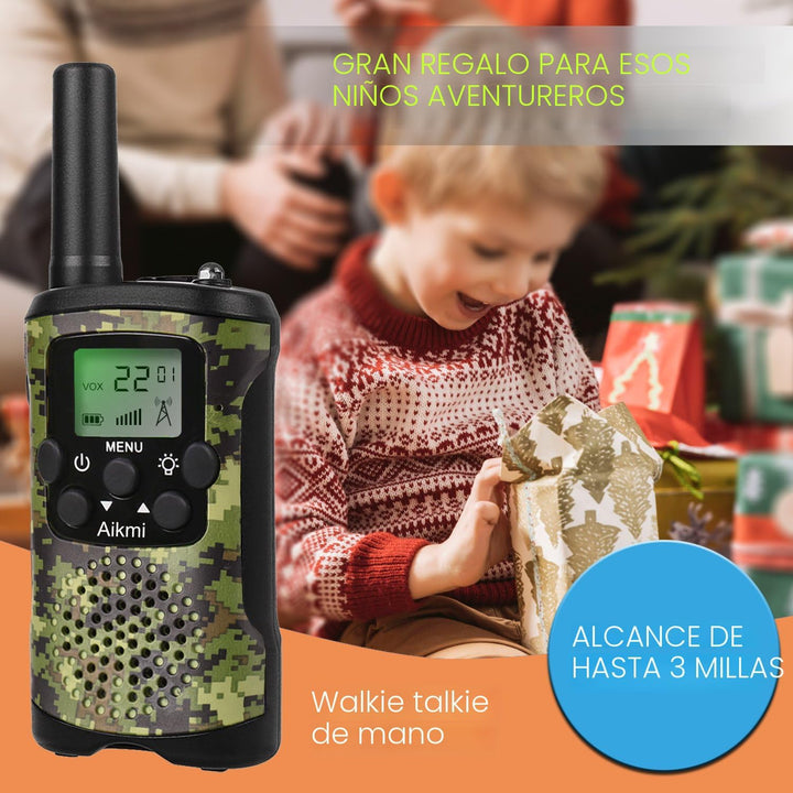 Aikmi - Walkie Talkies para niños, de 22 canales de radio, 2 vías y...