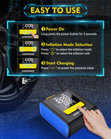 Auxpower Inflador de neumáticos H4, compresor de aire portátil, bom...