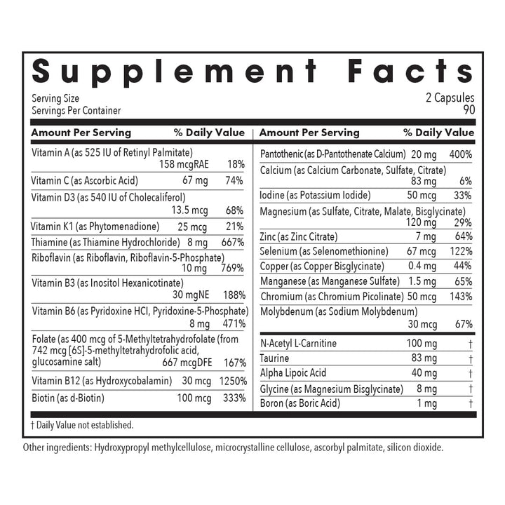 Allergy Research Group ARG MVM-A Multivitamínico Complejo Multivita...
