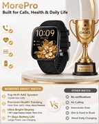 MorePro Reloj inteligente con monitor de ritmo cardíaco 24/7