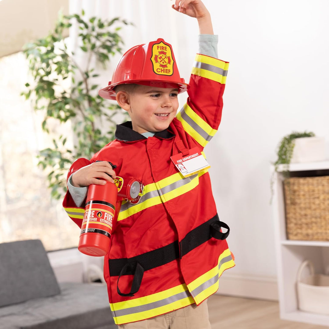 Melissa Doug Juego de disfraz de Jefe de Bomberos -