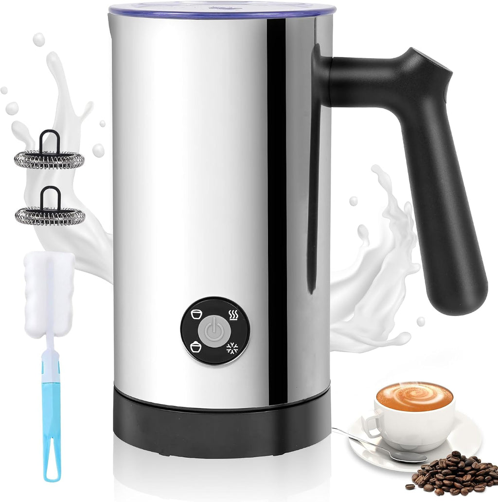Espumador eléctrico de leche 4 en 1, espuma fría caliente, 10.6