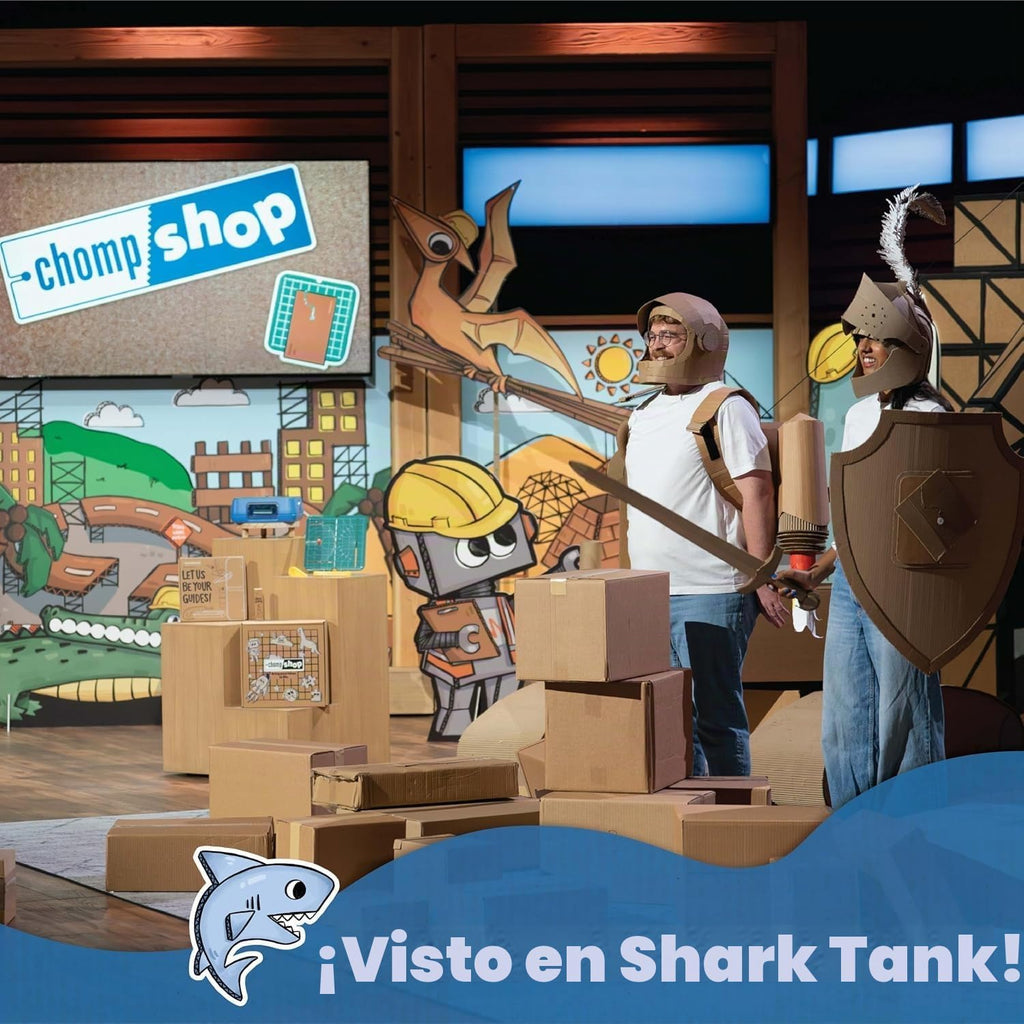 Chompshop Paquete de Diseñador – ChompSaw Segura para Niños con Libro del Inventor – Guía de Diseño de Ingeniería STEM y STEAM para Niños | Bocetos, Construcción con Cartón y Proyectos Creativos