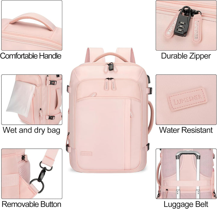 Lumesner Mochilas de viaje de mano, extra grandes de 40 litros apro...