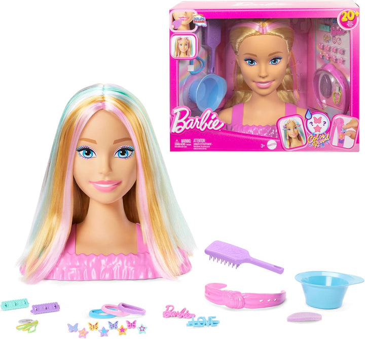 Cabeza de peinado de la muñeca Barbie, cabello rubio con más de 20...