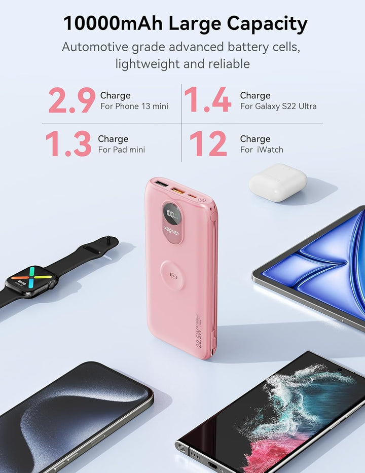 Portable Charger, 10000mAh 22.5W Power Bank Fast Charging with Buil...
