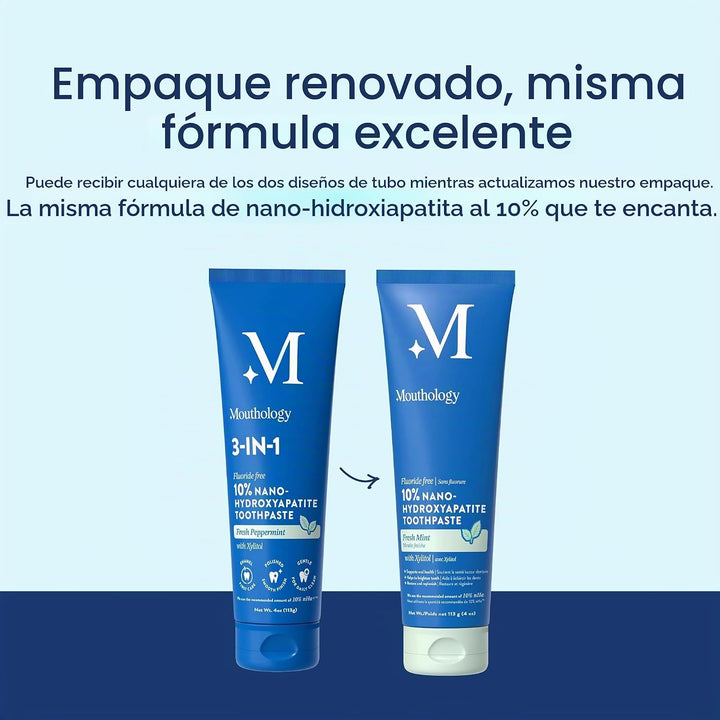 Mouthology Pasta de dientes 10% Nano Hidroxiapatita (paquete de 3,...