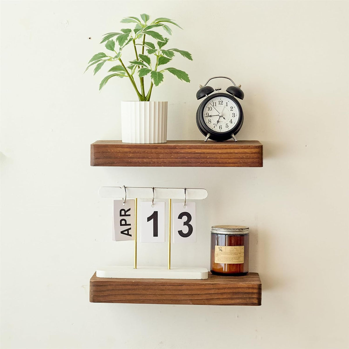 Estantes Flotantes de Madera Semilla para Pared 12In Nogal, Pequeño Estante de Madera
