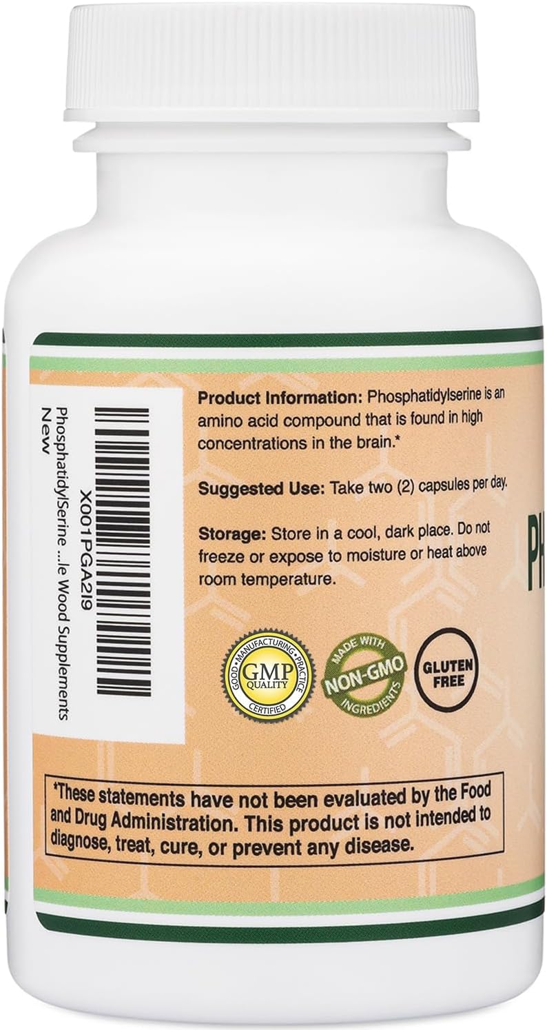Suplemento de fosfatidilserina de 300 mg por porción, 120 cápsulas...