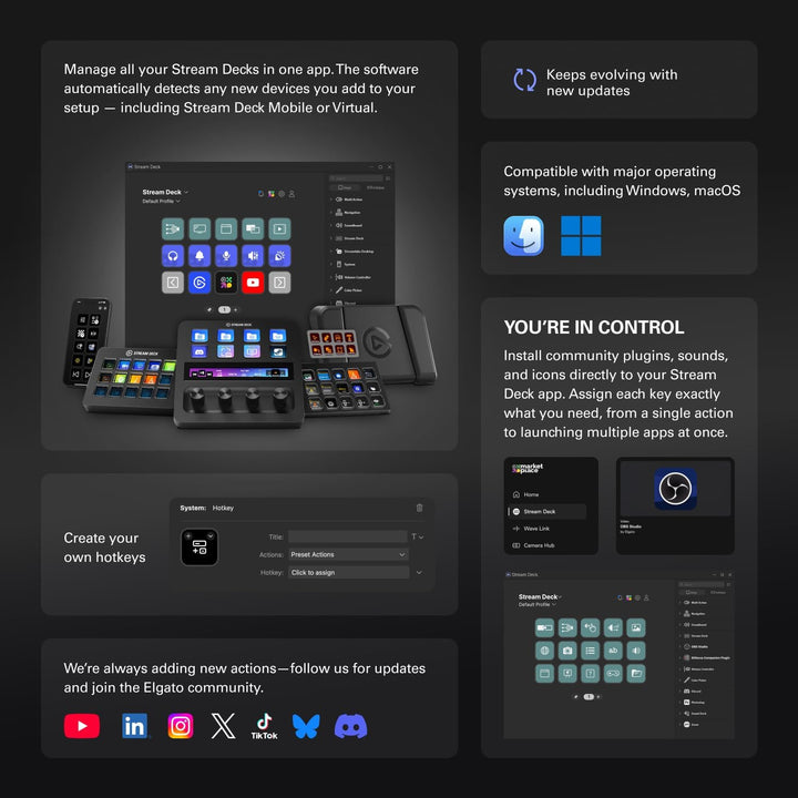 Elgato Stream Deck XL \u2013 Controlador de estudio avanzado, 32 te...