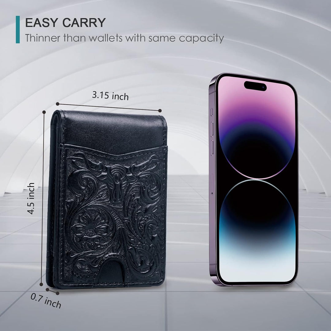 Cartera Pefiam de cuero de grano completo para hombres - Cartera bi...