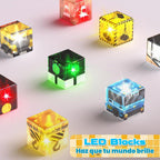 ToyUnited - 200 bloques magnéticos iluminados, bloques de construcción magnéticos, apilables, temática de construcción, STEM Montessori sensorial, regalos de cumpleaños, juguetes para niños y niñas de 3 a 12 años