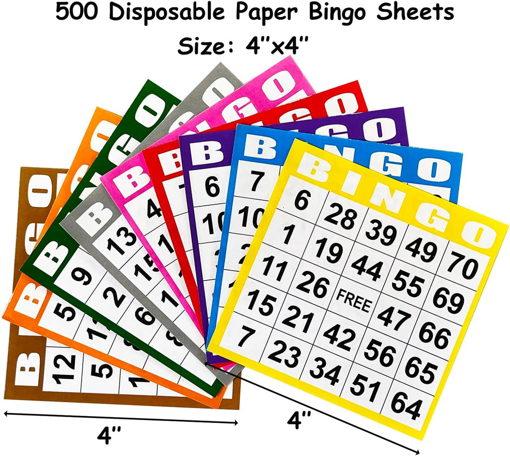 SEETOOOGAMES Juego de bingo de lujo, jaula de metal, 50 tarjetas de bingo, 500 hojas de papel, 500 fichas, 75 bolas, tablero maestro de plástico, ideal para grupos grandes, juegos familiares, noches de fiestas (jaula redonda)