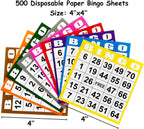 SEETOOOGAMES Juego de bingo de lujo, jaula de metal, 50 tarjetas de bingo, 500 hojas de papel, 500 fichas, 75 bolas, tablero maestro de plástico, ideal para grupos grandes, juegos familiares, noches de fiestas (jaula redonda)