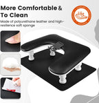 JODSONE Reposabrazos de manicura negro en forma de U para uñas, Medium, Negro con alfombrilla