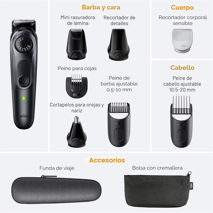 Braun Kit de estilo todo en uno Serie 5 5471, recortadora 8 en 1 pa...