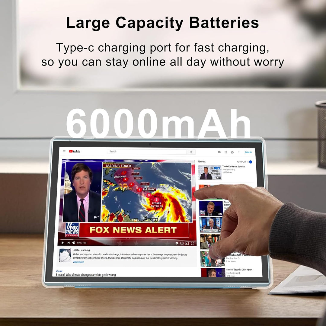 Tableta de 10 pulgadas Android 14 con estuche y lápiz táctil, 6GB R...