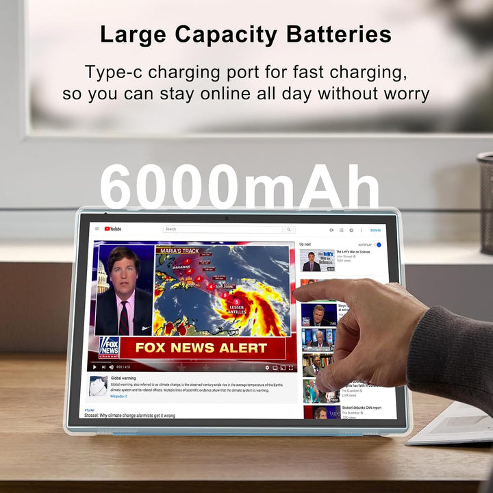 Tableta de 10 pulgadas Android 14 con estuche y lápiz táctil, 6GB R...