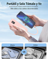 AsperX Paquete de 2 cargadores portátiles de 10000 mAh con cables i...