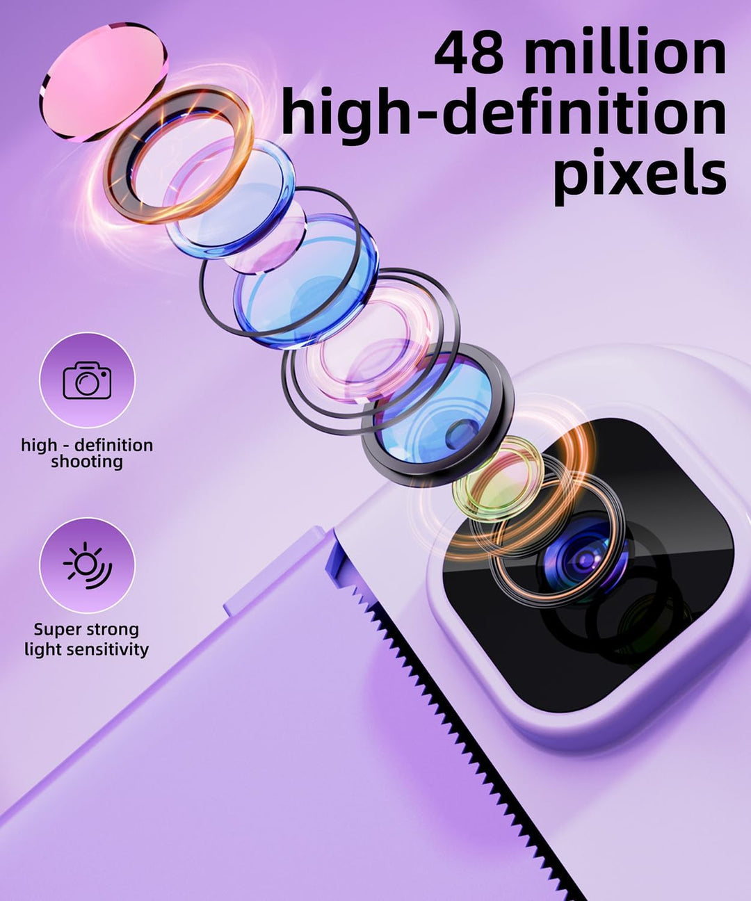 Cámara de impresión instantánea para niños y niñas, cámaras HD de 4...