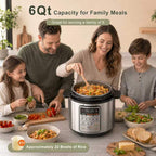 VAJ Olla a presión eléctrica programable 9 en 1 de 6Qt, olla antiadherente