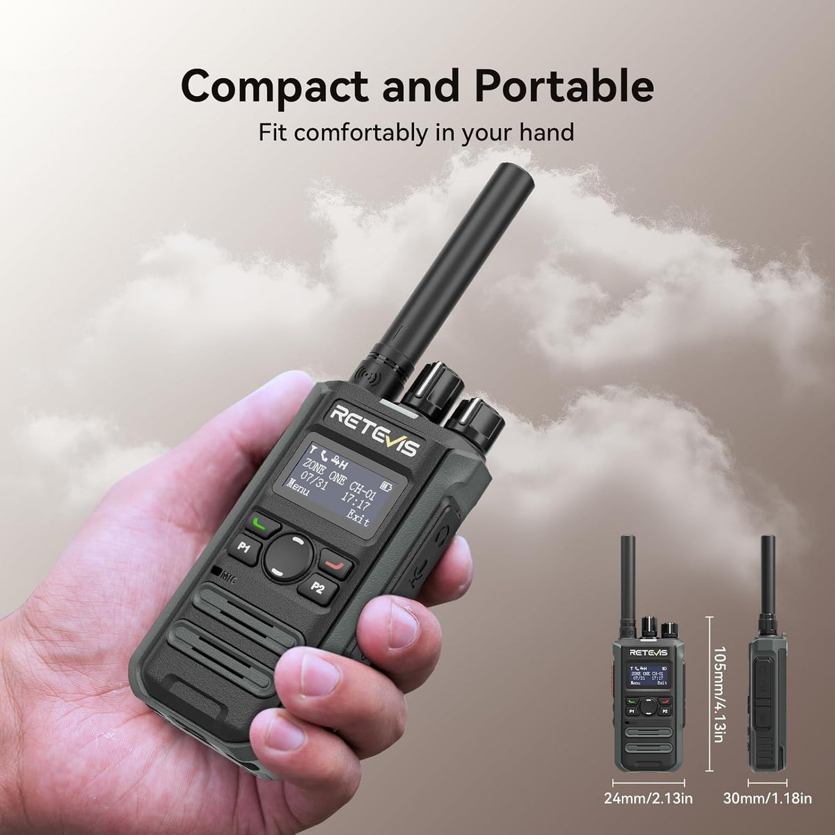 Retevis Radio DMR MateTalk P3 con auricular (paquete de 2)
