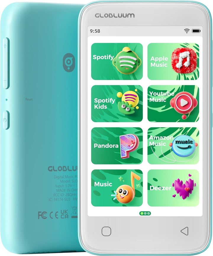 Globluum Reproductor MP3 de 80 GB para niños, controles parentales,...