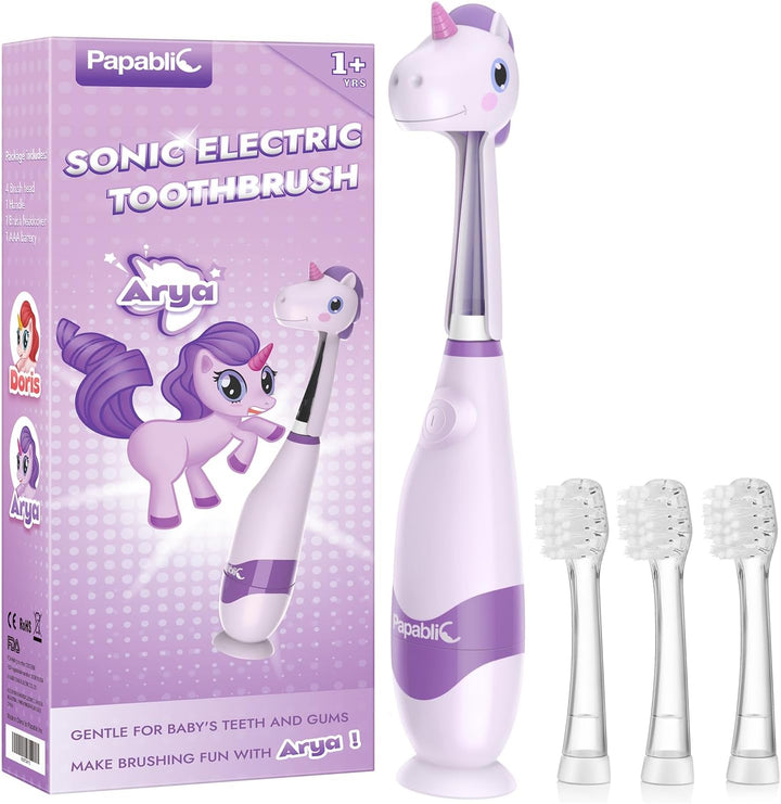 Papablic Cepillo de dientes sónico eléctrico para niños pequeños pa...