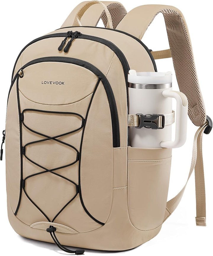 LOVEVOOK Mochila para hombre con bolsillo gigante para vaso, mochil...