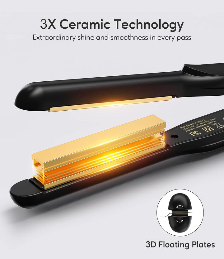 Terviiix Plancha plana de 1\/2 pulgada para cabello corto, alisador...