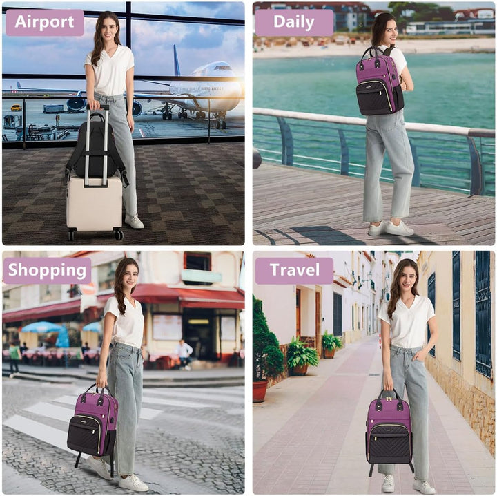 Mochila para laptop para mujer, bolsa de trabajo, mochila de viaje...