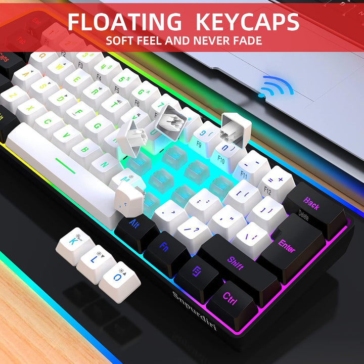 Combinación de teclado y mouse inalámbricos para juegos Snpurdiri 2...